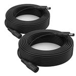 Power Extension Cable, 2 Pack 33ft (10M) 2.1mm x 5.5mm, Compatible with Universal 12V DC Adapter Cord or Wall Charger for Security Camera IP Camera/DVR/NVR System (2Pack, Black)