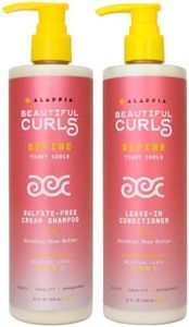 Alaffia Beautiful Curls Define Curly Hair Shampoo and Leave-In Conditioner Set - Paraben-Free, Sulfate-Free, 12 Ounces Each (2)
