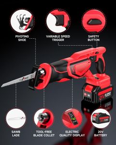 XIAZIR Reciprocating Saw – Brushless Motor, 2x 21V Batteries, 8 Alloy Steel Blades