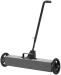 Towallmark 24-Inch Magnetic Sweeper with Wheels, Rolling Magnetic Sweeper Quick Release Latch & Adjustable Long Handle, Magnetic Pickup Tool to Pick Up Nails, 33-Pound Capacity