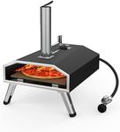 RIEDHOFF 12" Multi-Fuel Outdoor Pizza Oven, [Wood Fired & Gas] [Double-Sided Pizza Stone] Portable Pizza Maker with Foldable Legs, 4000W Quickly Bake Stainless Steel Pizza Grill for Outdoor Cooking