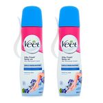 Veet Spray-on Hair Removal Cream, Legs & Body, Sensitive Skin, 150ml each (pack of 2, 300ml),