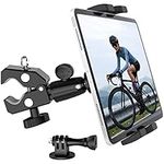 Bike Tablet Mount, Aozcu Motorcycle Bicycle Tablet Holder, Anti Shake Handlebar Stand for iPad Pro 12.9 Air Mini, Galaxy Tabs, iPhone, More 4-13'' Tablets, Super Clamp with 1/4'' Screw Tip for GoPro