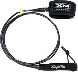 XM SURF MORE Comp 7ft Surfboard Leash with Tangle Free Upgrade, Cord Thickness (.220in), Key Pocket, Unbreakable Swivels, Detachable Railsaver, Made in USA