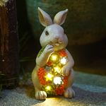 Solar Garden Statue Rabbit Figurine