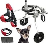 Lokshun Dog Wheelchair for Back Legs Adjustable Dog Carts with Wheels Small Wheelchair for Dogs with Disabled Hind Legs Walking, with 4PCS Rear Leg Protection Pads (XS)