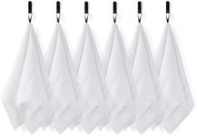 6-Pack White Combed Cotton Hand Towels for Bathroom with Hanging Loops