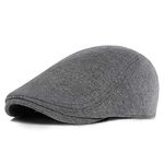 PORSYOND Men Gatsby Newsboy Hat Elastic Flat Hats Caps Cabbie Ivy Newsboy Hat for Autumn Winter (Dark Gray, Elastic Band)