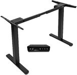 VIVO Electric Dual Motor Standing Desk Frame for 104cm to 208cm Table Tops, Frame Only, Ergonomic Standing Height Adjustable Base with Push Button Memory Controller, Black, DESK-V122EB