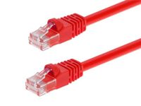 Monoprice 102379 7-Feet 24AWG Cat6 500MHz Crossover Ethernet Bare Copper Network Cable, Red (102379)