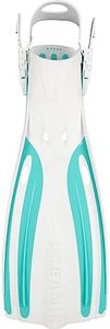 OCEANIC Viper 2 Fins, Open Heel | Suitable for All Scuba Diving & Snorkeling Skill Levels | Lightweight & Comfortable | Easy to get on and Keep on | Fits Wide Range of Boot Styles | White/Aqua REG