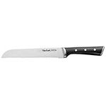 Tefal Ice Force Stainless Steel Bread Knife - 20cm - Serrated Edge, Long Lasting Performance - K2320414, Silver/Black