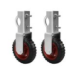 Gate Wheel 6 inch Farm Wheel, 2 Pack Gate Support Wheel with 1-3/8" Thru 2-1/2" Gate Use, Chain Link Fence Metal Tub Gate Farm Gate Wheel Under Mount Farm Gate Caster to Prevent Dragging (Red)