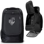 Notorious Combat BJJ Jiu Jitsu Backpack - Wet Compartment for Gi, Rashguard, or Shoes - Martial Arts Gear, Boxing, and MMA (Triple Black)