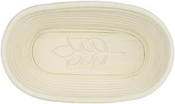 Vollum Bread Proofing Basket Banneton Rattan Cane Bread Maker for Artisan Breads, 10 Inch x 5.5 Inch x 3.5 Inch,1-Pound Oval Brotform with Leaf Imprint