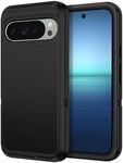 I-HONVA for Google Pixel 9 Pro XL Case Shockproof Dust/Drop Proof 3-Layer Full Body Protection [Without Screen Protector] Rugged Heavy Duty Cover Case for Google Pixel 9 Pro XL,Black