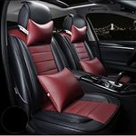 3D FRONTLINE PU Leather Car Seat Cover Compatible with Ford Figo (Black)