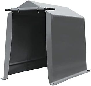 Gardesol Storage Shelter, 6x8 ft Portable Shed Outdoor Carport with Roll-up Zipper Door, Waterproof and UV Resistant Outdoor Storage Shed for Bike, ATV, Motorcycle Shelter, Gray