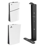 Monzlteck Wall Mount for ps5 Slim -Steel Mount Wall Holder Bracket for PS5 Original and PS5 Slim(Digital and Disc),Sturdy and Not Fall Off,+1Controller Holder