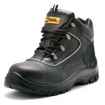 Black Hammer Mens Safety Boots Steel Toe Cap S3 SRC Work Shoes Ankle Leather 7752 (10 UK) Black