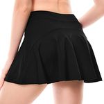 AoToZan Womens Tennis Skirt with Shorts Pockets Pleated Golf Skorts Athletic Sports Skirts School Mini Skirt Workout Running (Black, L)