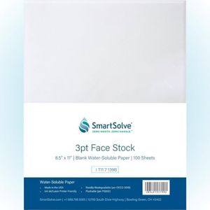 SmartSolve 3 pt. Water-Soluble Paper | Dissolves Quickly in Water | Biodegradable | Eco-Friendly | Printer Compatible | Crafts, Drawing, Notes | Letter Size, 8.5” x 11” | Pack of 100 White Sheets