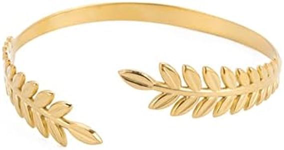 Dreamtimes Griego Romano Laurel Hoja Pulsera para las mujeres de acero inoxidable pulsera de color oro Laurel Hojas de trigo Orejas Boho Bangle Joyería del partido (Oro)