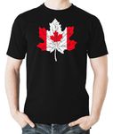 Canada Maple Leaf Pride Tee True North Fashion Canadian Patriotic Apparel Mens Novelty T-Shirt (CA/US, Alpha, Medium, Regular, Regular, Black)