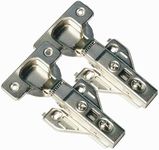 2 Piece Clip on Soft Close Hinges 105 Degree, Self Closing, Frameless, with Mounting Plates Full Overlay Premium Included Screws, 1 Pair 00mm Kitchen Cabinet Furniture Hardware