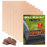 BBQ Mat Set of 7 Non Stick BBQ Grill Mats for Barbecue 15.75 x 13 Inch Reusable Heat Resistant Easy to Clean Grilling Mats for Gas Charcoal Electric Grill (Copper)