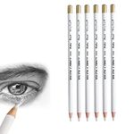 CAVLA Eraser Pencils Set for Artists, Wooden Sketch Eraser Pen for Charcoal Drawings, Professional Highlight Painting Eraser for Sketching, Revise Erasing Details for Students Limner (6 PCS)