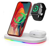 Wireless Charger,3 in 1 Fast Wireless Charging Dock Station for iWatch SE/6/5/4/3/2, Earphones,iPhone 14/13/13 Pro/13 Pro Max/12/12 Pro/12 Pro Max/11/11 Pro/XS Max/XR/8/8P,other Qi-enabled Phones