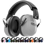 Dr.meter Hearing Protection Ear Muffs, 31dB Noise Reduction Safety Earmuffs with Adjustable Headband for Adults Kids Autism Sensory, Ear Muff for Yard Work, Mowing or Hunting -Grey