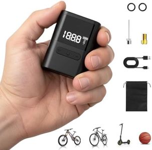 Roadvo Mini Bike Pump 120PSI,Portable Electric Bicycle Pump with Digital Gauge, Presta and Schrader Valve Adapter for Road Bike,Mountain Bike,E-Bike