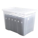 Wham 3 pieces, crystal storage box with lid, 80 litres, transparent