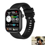 Smart Watch for Men Women Answer & Make Calls, 1.85" HD Touch Screen Smart Watches with Step Counter Heart Rate Sleep BP Monitor, 110+ Sport Modes, Fitness Tracker, Water Resistant Smartwatch, Black