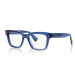 Shisen Fox Okinawa Versatile Vintage Square Frames for eyeglasses | Stylish eyewear Crafted from Italian Acetate material | 52 MEDIUM Unisex Spectacle Eye frame with Demo lenses (Sapphire)