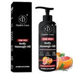 Dude's Love Organic - Grapefruit Full Edible Body Massage Oil - Refreshing, Calming | No Stain & Non-Sticky | with Fractionated Coconut Oil, Grapefruit & Lime Oil - 8.45 Fl Oz