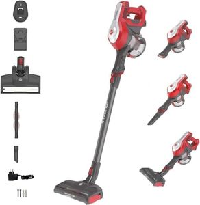 Hoover H-FREE100 HF122RH Aspirateur Balai sans Fil, Puissant 22V,Grande Autonomie 40min, Maxi Capacité 0,9L,Position Parking,Filtre Lavable, Accessoires Embarqués Brosse Meuble + Suceur