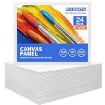 FIXSMITH Painting Canvas Panels- 24 Pack Canvas Board,8x10 Inch Primed Canvases,Classroom Pack,100% Cotton Canvas Panel,Acid Free,Artist Canvas Boards for Professionals,Hobby Painters,Students & Kids.