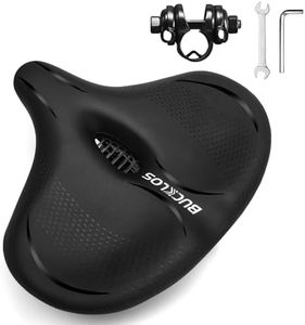 BUCKLOS Extra Wide Comfort Seat Cushion for Men Women - Big Soft Foam Padded Bike Seats for Exercise/Peloton/Ebike/Stationary/Spin Bikes