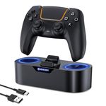 NEWDERY PS5 Controller Charger Station, Fast Charging Dock for Playstation 5 Controllers, Single Charging Stand Replacement - Black