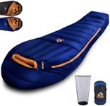BUERTS Down Backpacking Sleeping Bag.Cold Weather Sleeping Bag 30°F 20°F 10°F (Multiple Temperature Options), XL Large 4 Season Sleeping Bag for Adults Camping Hiking Mountaineering (Blue -7°F)