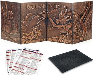 DND DM Screen 5e, D&D Dungeon Master Screen 3D Faux Leather 4 Panel Game Master Screen with Customizable Inserts - Dungeons and Dragons GM RPG Accessories Gift for Men or Women