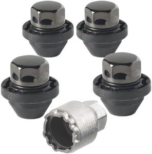Farad GalaxyLock DCH7/MX Black Chromed Lug nut Wheel-Locks Kit Suitable for Ford F-150 (M14 X 1.5 Thread Size) - Set of 4 Lug Nuts + 1 Key