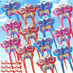 Poen 12 Pcs Large Kites for Kids 3.28 ft Butterfly Dragonfly Kites with 164ft Kite String, Beach Kite Bulk Easy to Fly for Beginners Outdoor Activities Family Trip