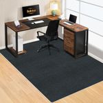 Bolinker Office Chair Mat Carpet Floor Mat Gaming Desk Mat Computer Chair Mat About 70"x 55"TPR Washable Floor Mat Carpet Chair Mat Floor Protector Non Slip Rug Pad Chair Mat for Hardwood Floor（Black）