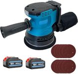 Brushless Cordless Orbital Sander, Compatible with Makita 18V Battery, w/ 2 x 5.5AH Battery, 3 Variable Speeds(7500-15000 U/min), 12x 125mm Sanding Pad, for Sanding Polishing Wood