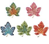 5Packs Multicolor Bling Maple Leave Pins (5)