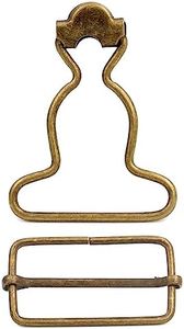 Amanaote 1.25" Inside Bottom Size Bronze Suspender Buckle with Rectangle Buckle Sliding Bar Pack of 6 Sets